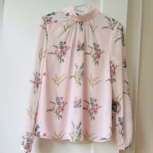 PERFECT FOR SPRING!! Ted baker pink floral blouse size 1, US 0 equivalent.